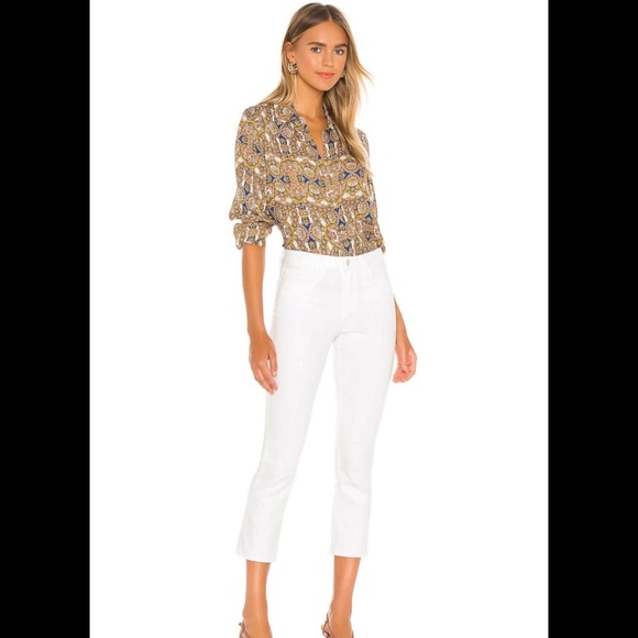 L’agence nina geo printed silk blouse